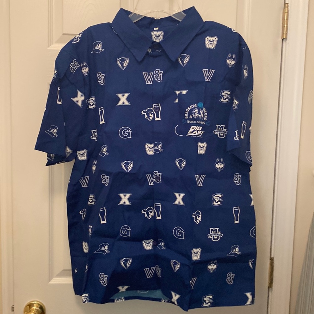 New Big East Conference March Madness Short Sleeve Button Down Samuel Adams